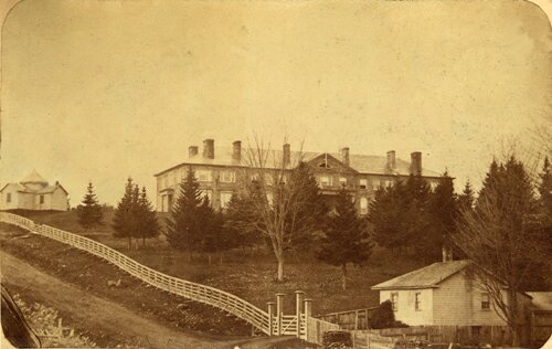 Old Arts Building at UNB and William Brydone-Jack observatory